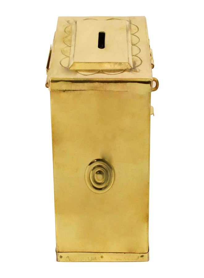 Spillbox Traditional Brass Piggy Bank Money Box for Temple, Mandir|Brass Hundial|Cash Container|Money Pot|Coin Collector Box|Currency Vault|dakshina hundi | Penny Saver - Brass Hundi Small - Image 4